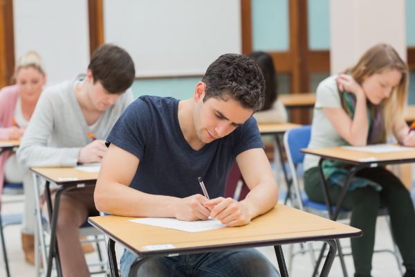 Student preparing for standardized tests