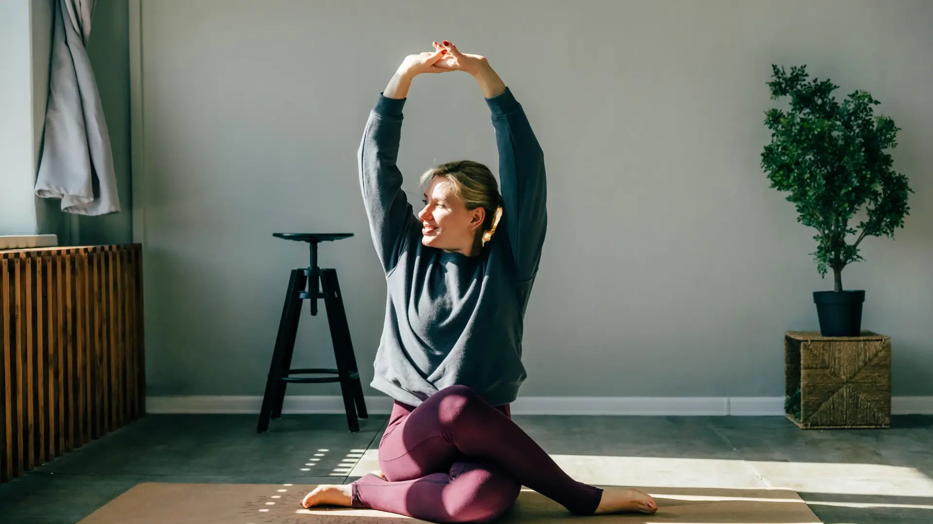 International student practicing self-care and wellness
