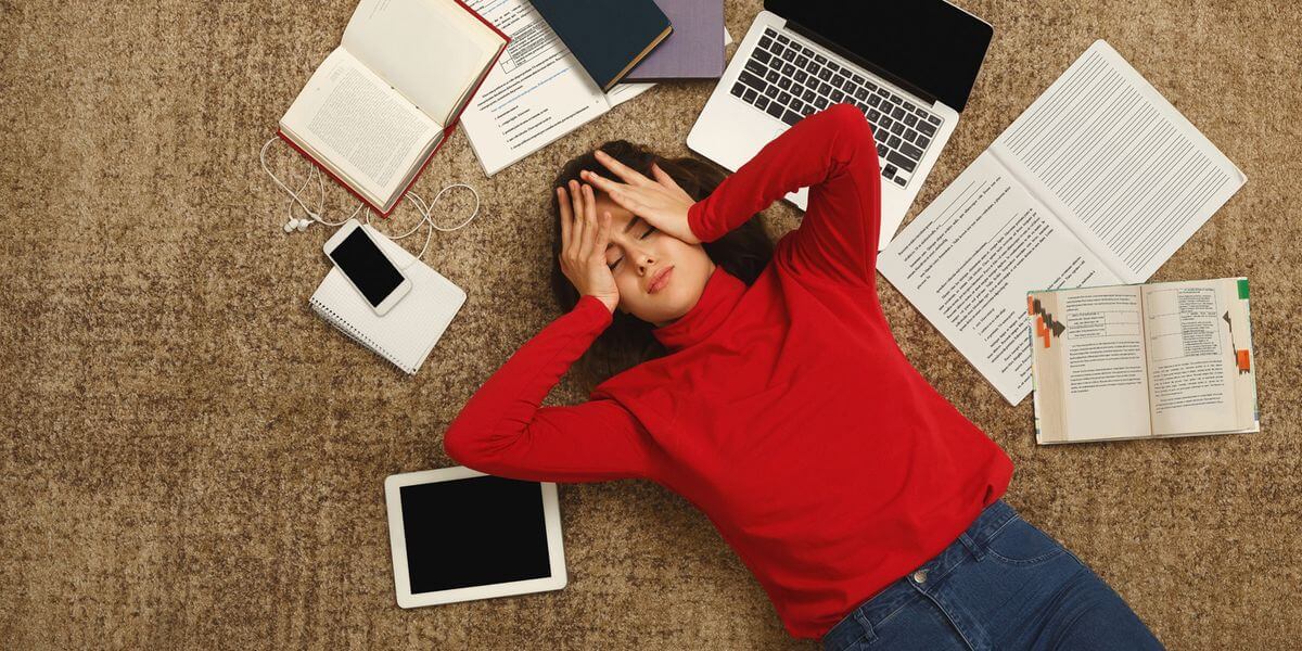 Student managing academic stress and wellness